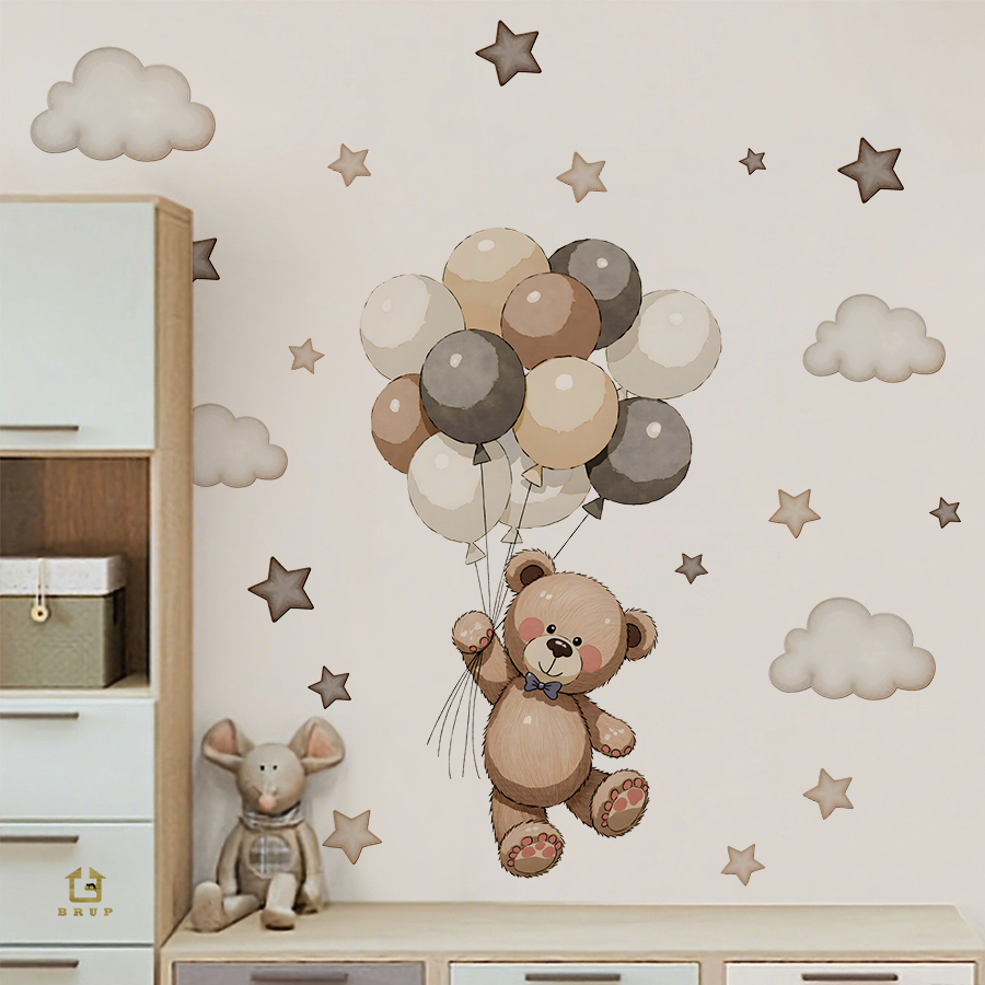 Adorable Teddy Bear Wall Decal - Baby Nursery Needs ulasan dan harga