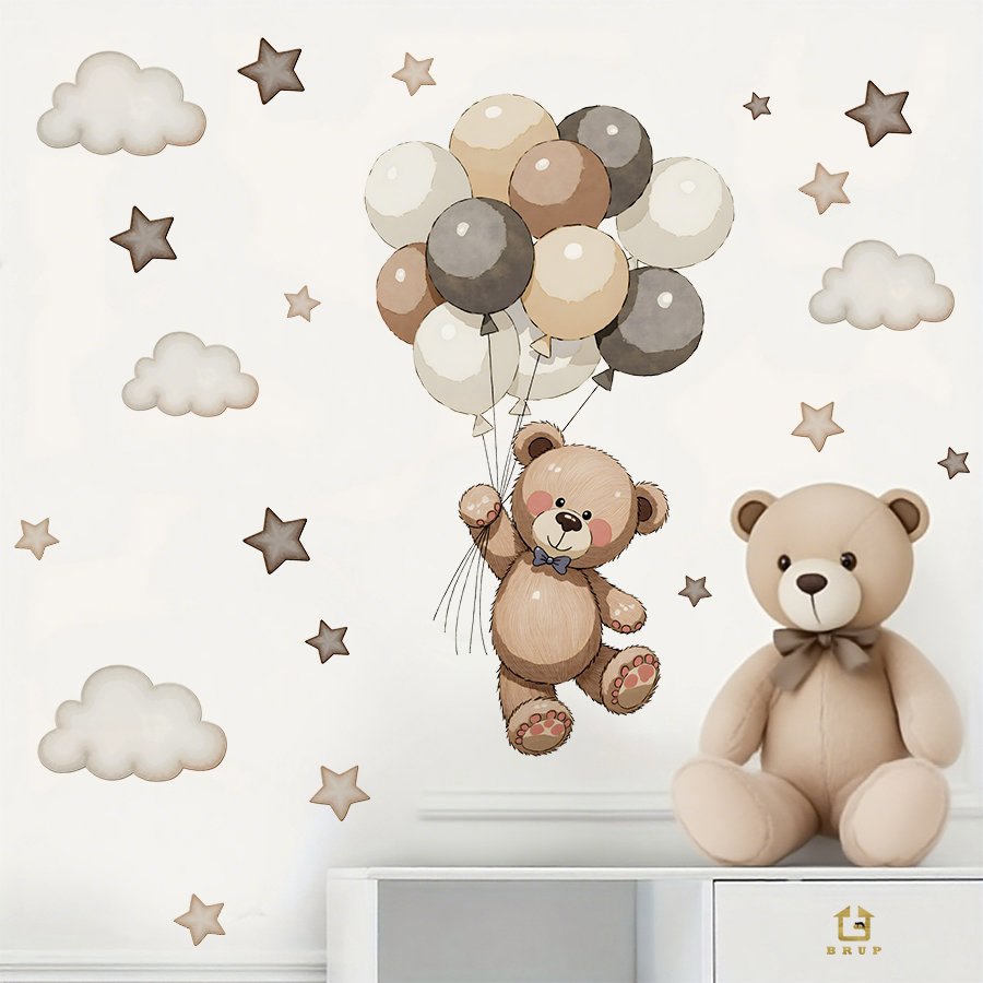 Adorable Teddy Bear Wall Decal - Baby Nursery Needs ulasan dan harga
