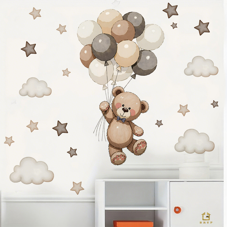 Adorable Teddy Bear Wall Decal - Baby Nursery Needs ulasan dan harga