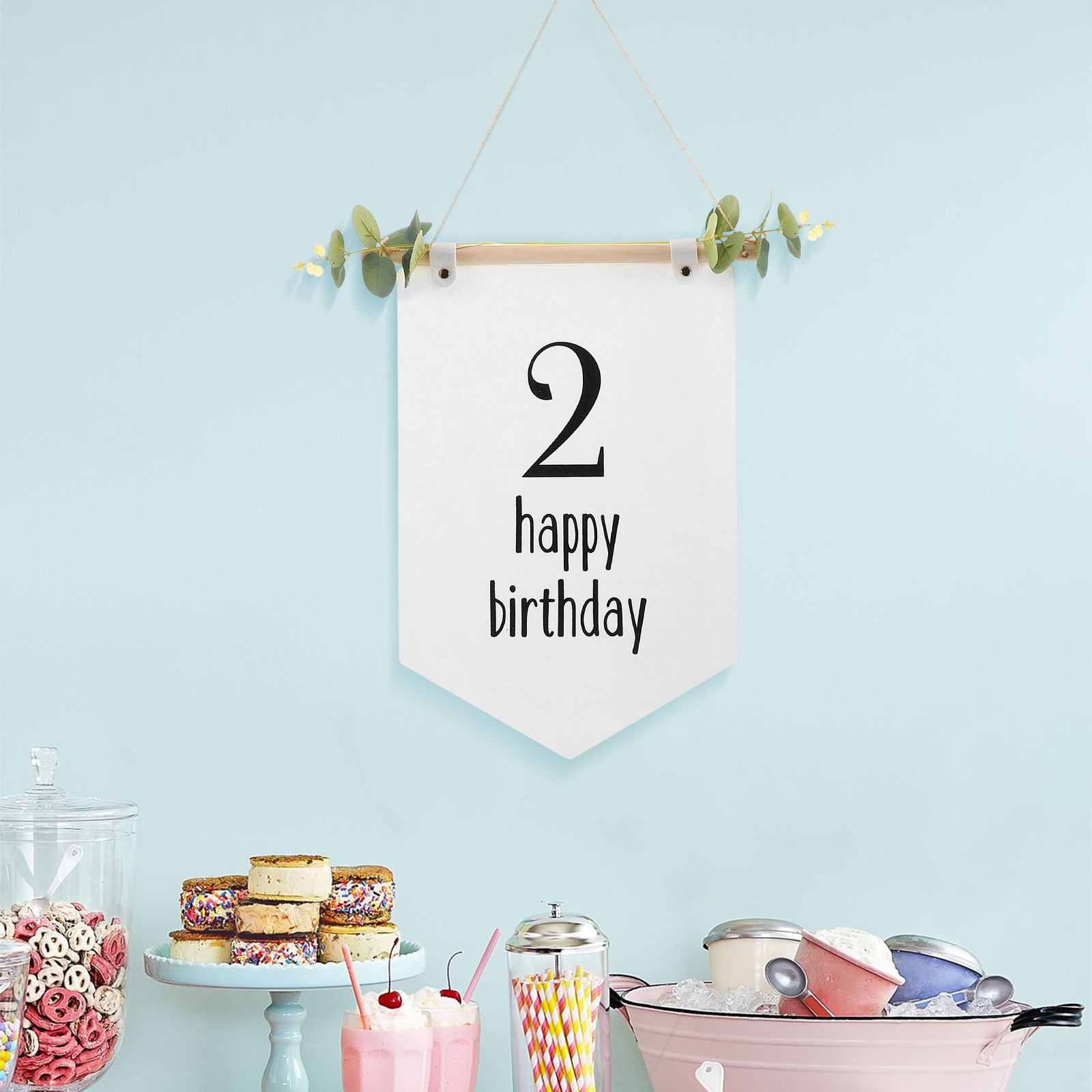 Felt Birthday Banner Decoratio - Baby Nursery Bunting ulasan dan harga