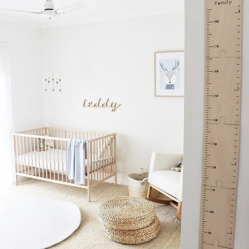 Nordic Wooden Kids Height Grow - Growth Chart Ruler ulasan dan harga