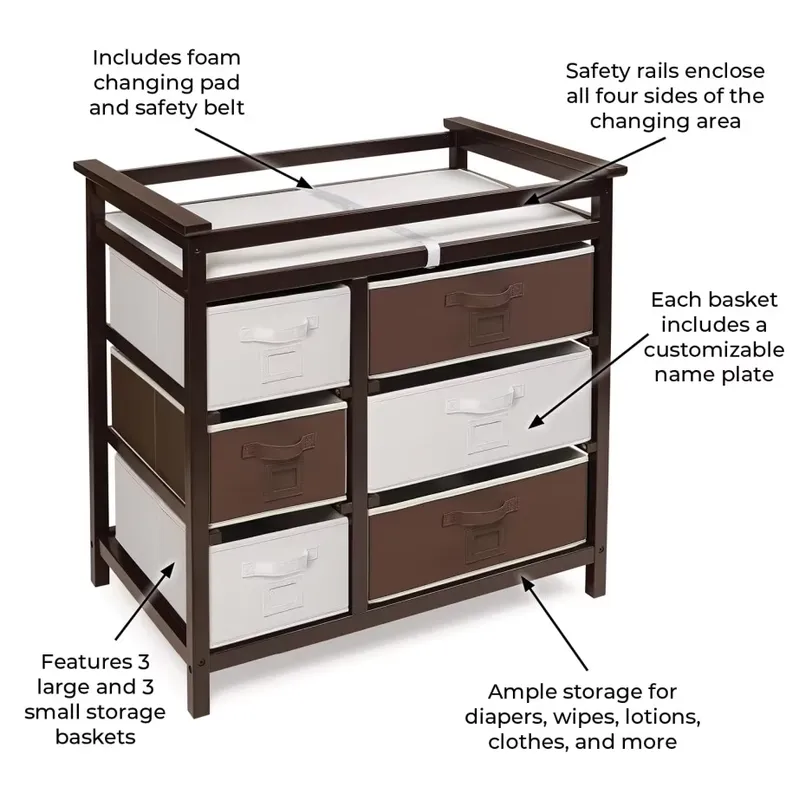 Modern Wooden Baby Dresser wit - Baby Nursery Storage ulasan dan harga