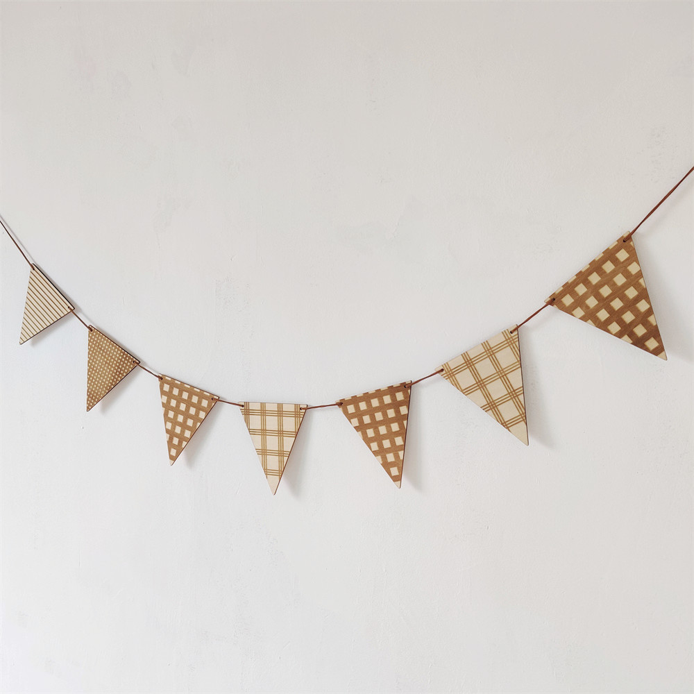 Nordic Wooden Triangle Flag Wa - Baby Nursery Needs ulasan dan harga