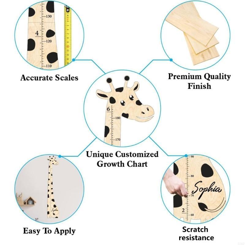 Elegant Wooden Giraffe Growth  - Growth Chart Ruler ulasan dan harga