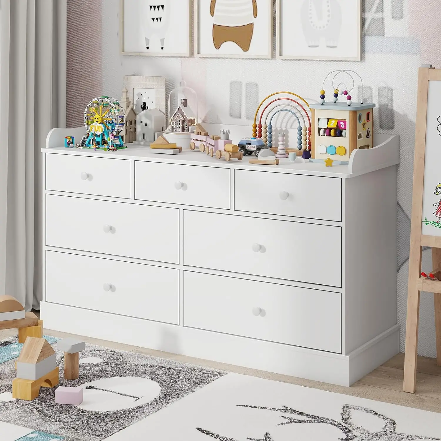 Kids Dresser Cabinet with 7 Dr - Baby Nursery Drawers ulasan dan harga