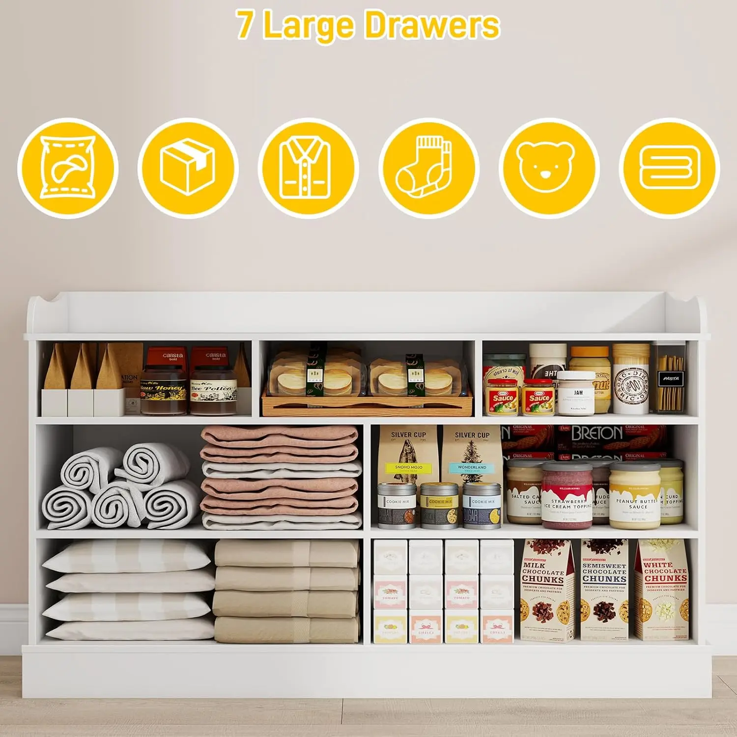 Kids Dresser Cabinet with 7 Dr - Baby Nursery Drawers ulasan dan harga