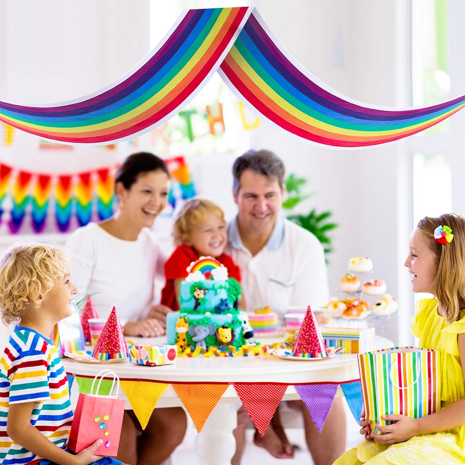 11.8ft Rainbow Ceiling Hanging - Baby Nursery Bunting ulasan dan harga