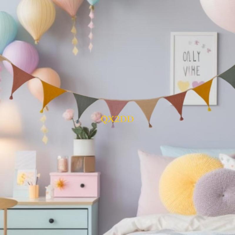 QX2D Soft Fabric Bunting Banne - Baby Nursery Bunting ulasan dan harga